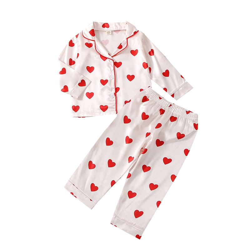 Heart Print Pajama Set