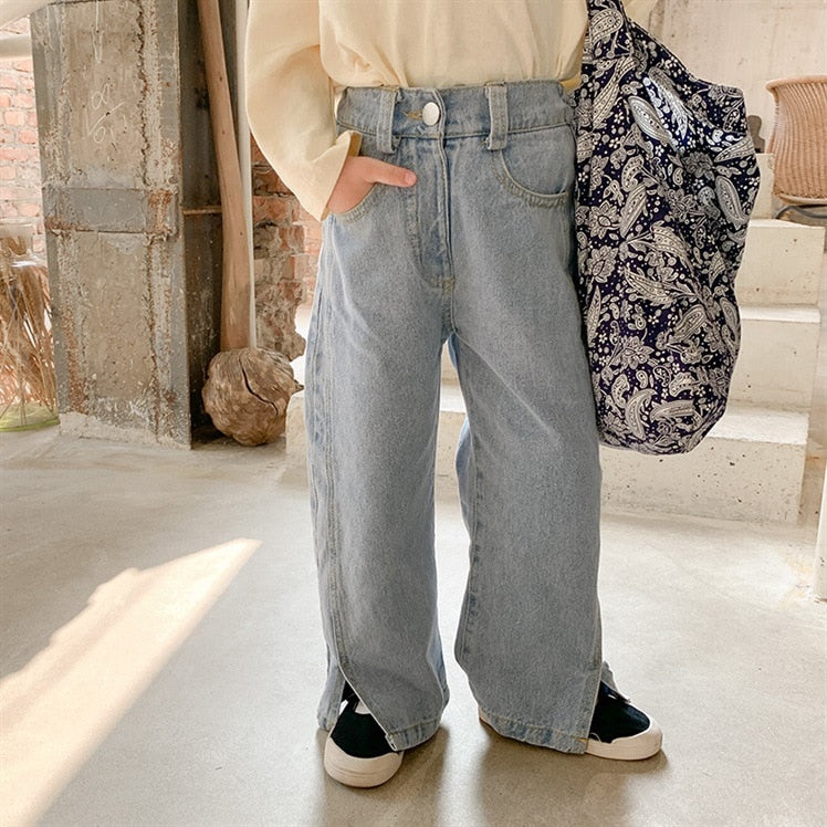 Split Denim Pants