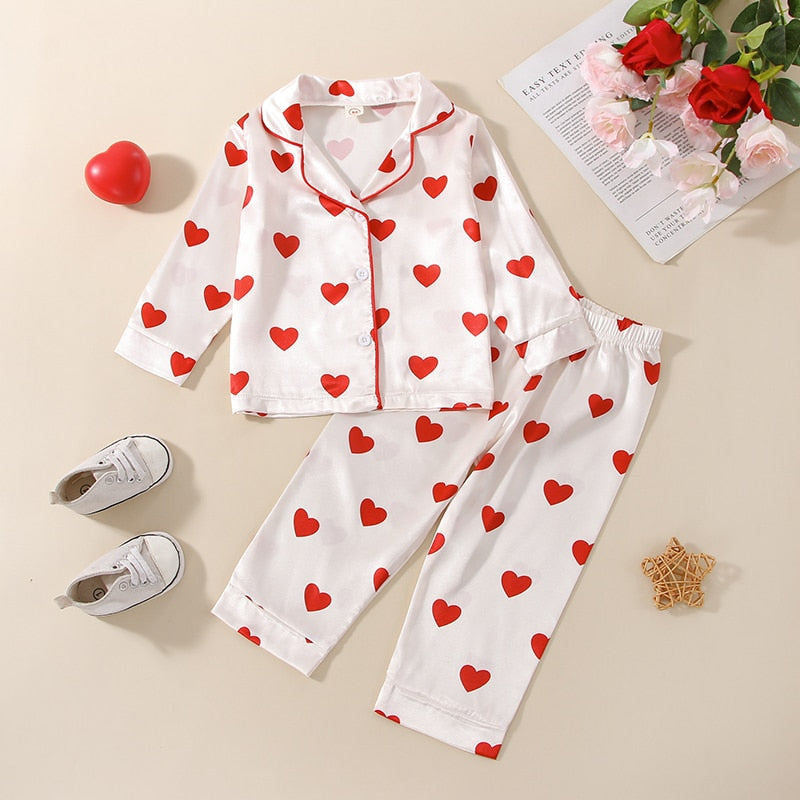 Heart Print Pajama Set