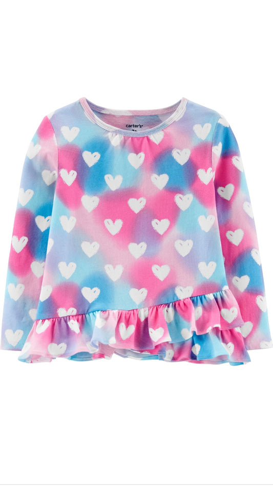 Rainbow Hearts Cotton Shirt