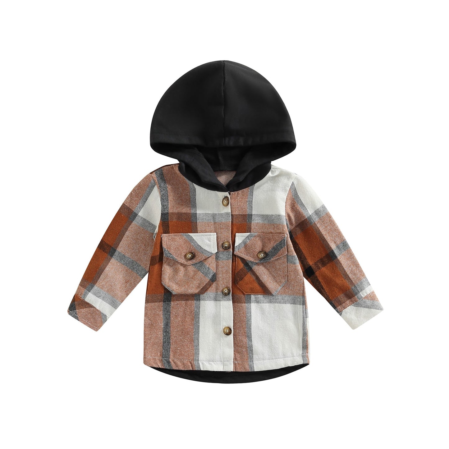 Plaid Long Sleeve Hooded Top