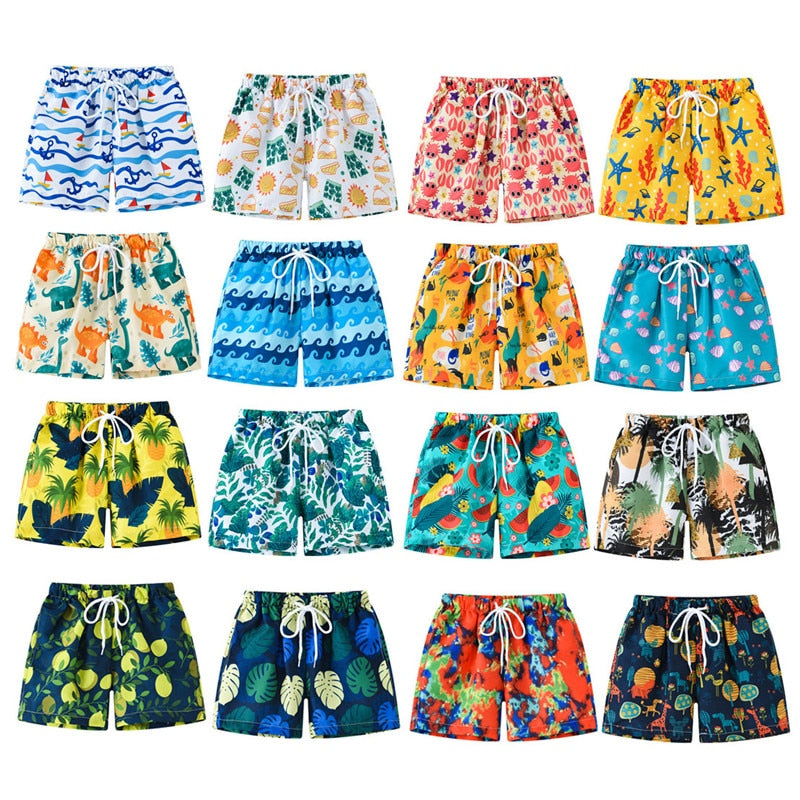 Beach Print Swimming Trunks