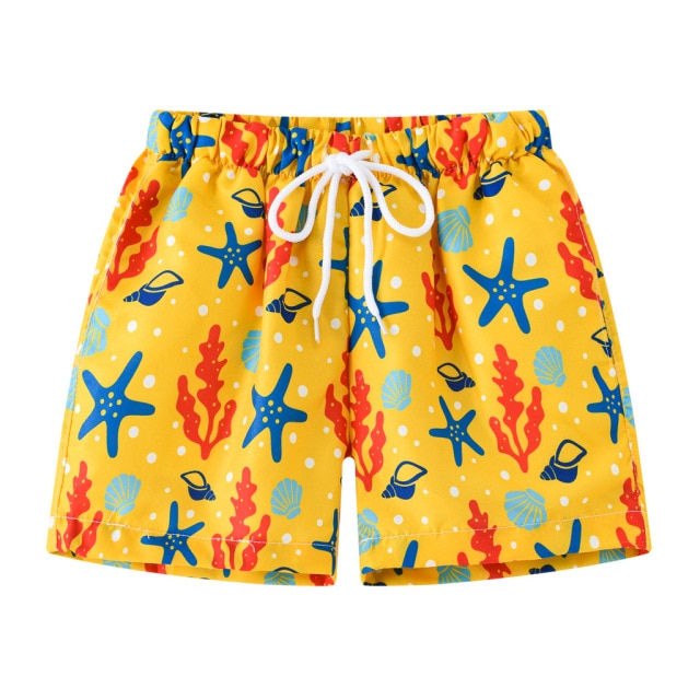 Beach Print Swimming Trunks
