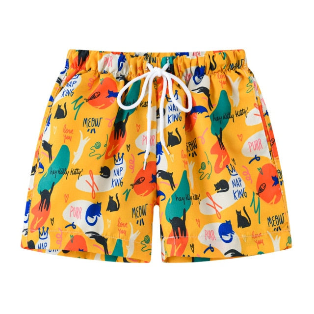 Beach Print Swimming Trunks