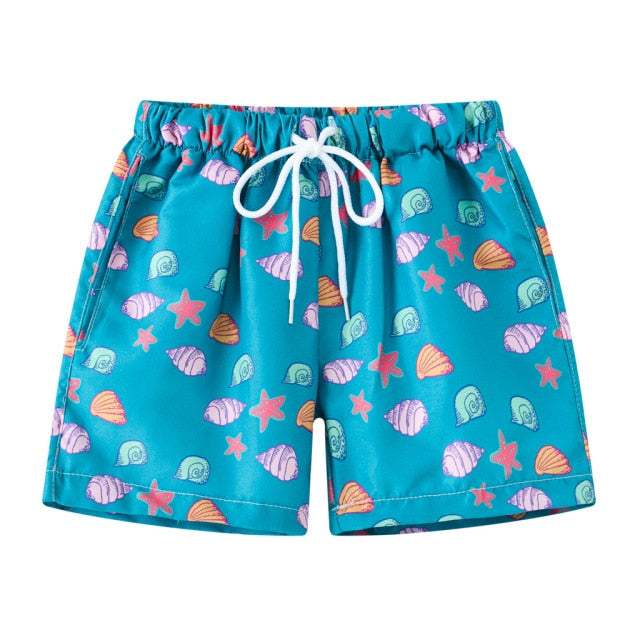 Beach Print Swimming Trunks