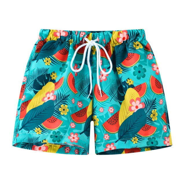 Beach Print Swimming Trunks