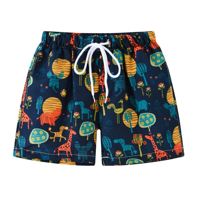 Beach Print Swimming Trunks