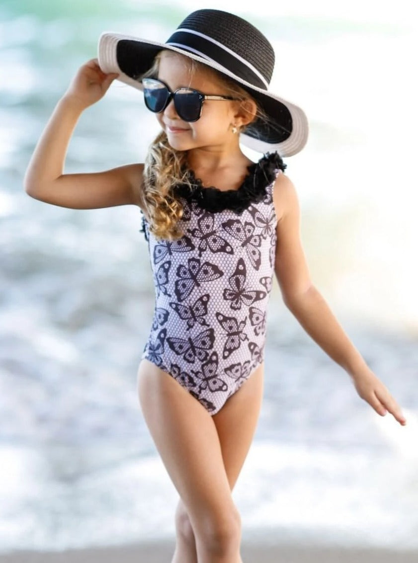 Floral Straps One Piece Swimsuit