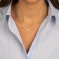 Diamond Pave Colored Stone Heart Necklace 14K