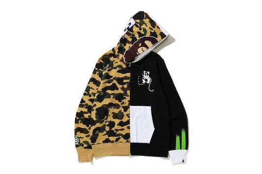 BAPE 1st Camo Ape Panda Half Full Zip Hoodie