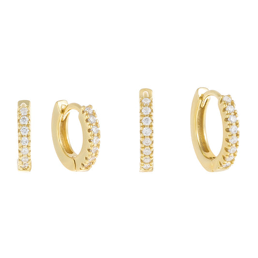 CZ Mini Huggie Earring Combo Set By Adina Eden