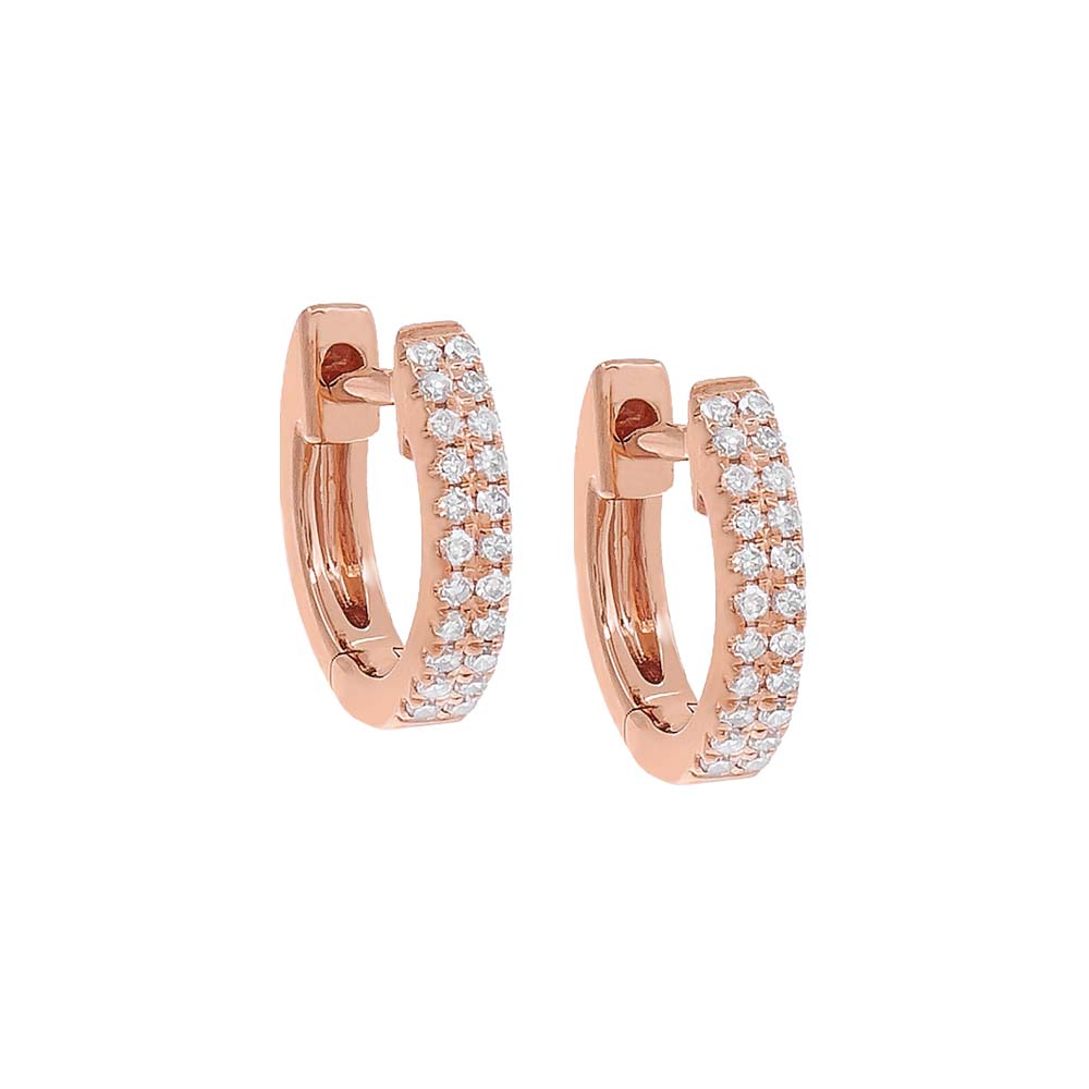 Diamond Double Row Huggie Earring 14K By Adina Eden