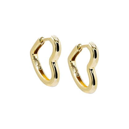 Solid Open Heart Huggie Earring