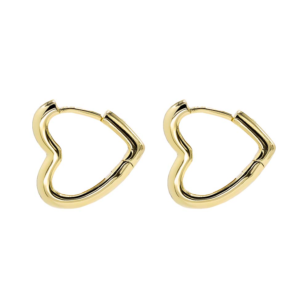 Solid Open Heart Huggie Earring