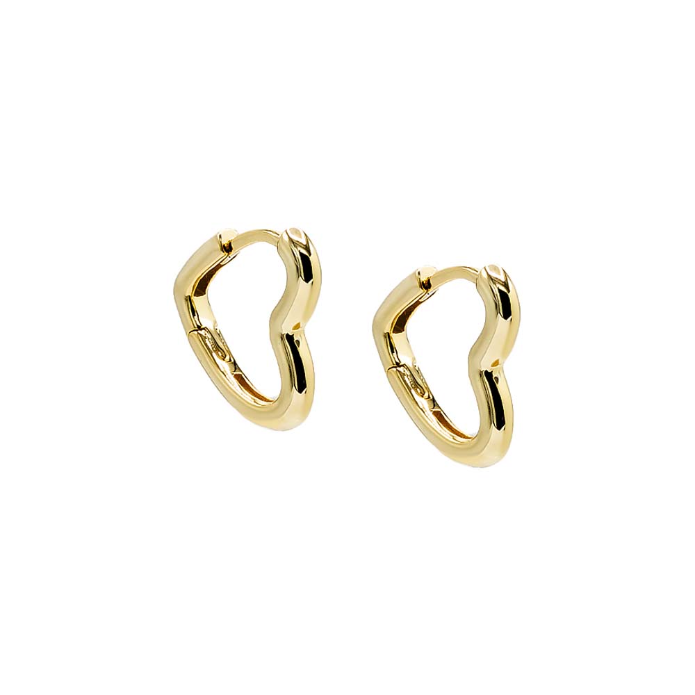 Solid Open Heart Huggie Earring