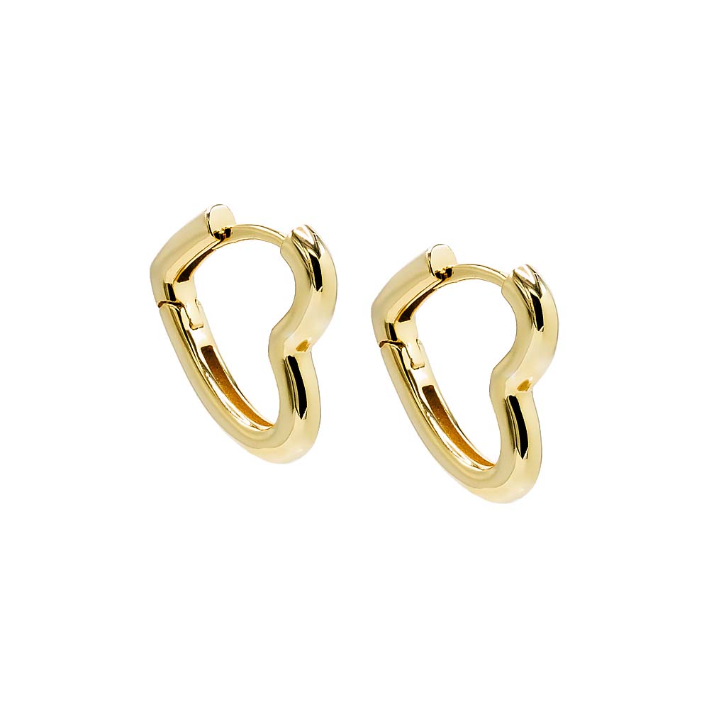 Solid Open Heart Huggie Earring