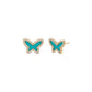 Pave Colored Stone Butterfly Stud Earring