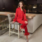 Long Sleeve Feather Trim Pajamas Set