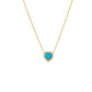 Diamond Pave Colored Stone Heart Necklace 14K