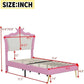 Princess Bed Twin Upholstered Bed with LED