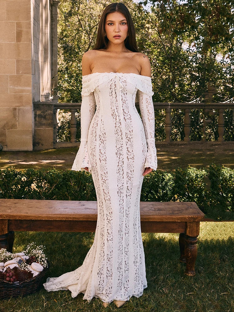 Lacey Off-shoulder Sexy Dress