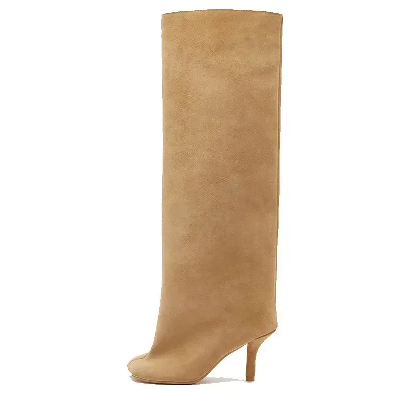 Round Toe High Heel Boots