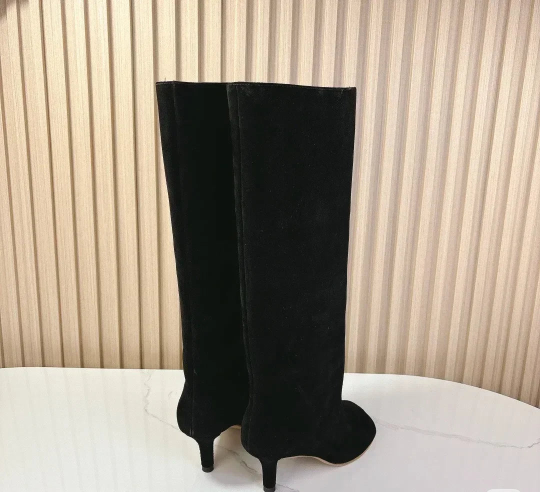 Round Toe High Heel Boots