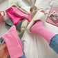 Pink socks mid-tube socks