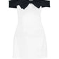 Bow Splice Mini Dress For Women Slim High Waist Sexy Off Shoulders Dresses Femme Party Retro Wedding Elegant Dress Woman