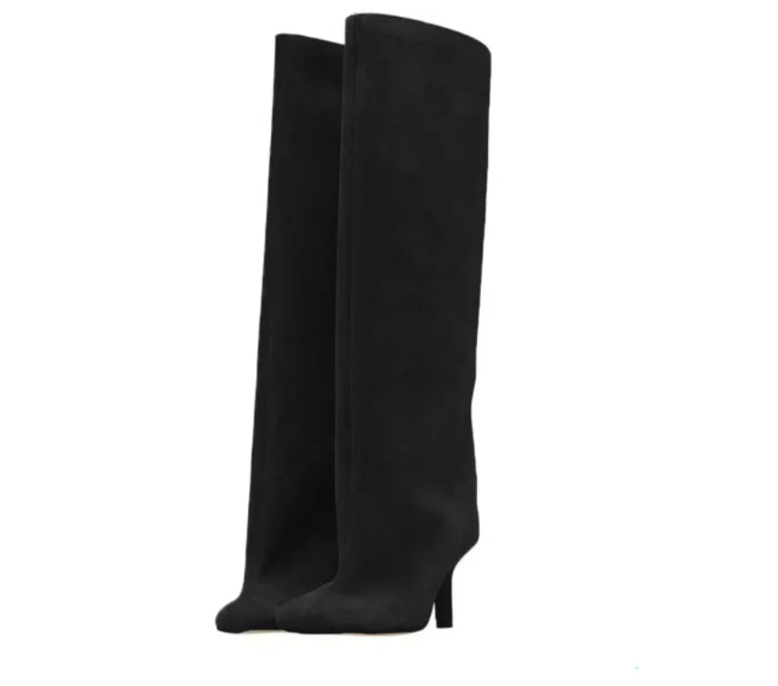 Round Toe High Heel Boots