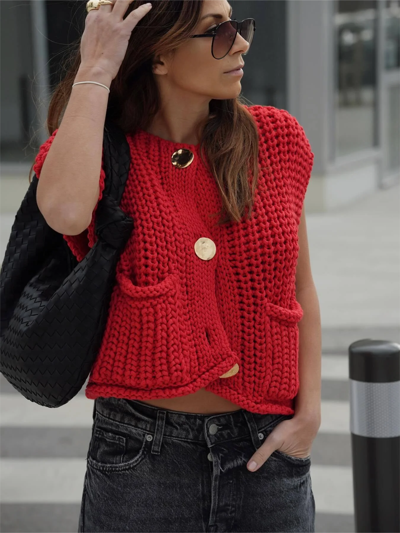 Cable Knit Vest Sweater