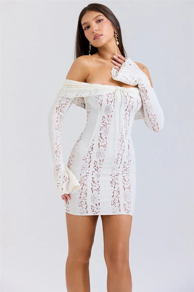 Lacey Off-shoulder Sexy Dress