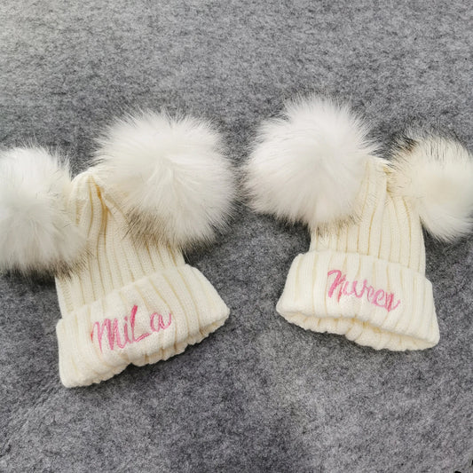 Baby Double Pom-Pom Beanie