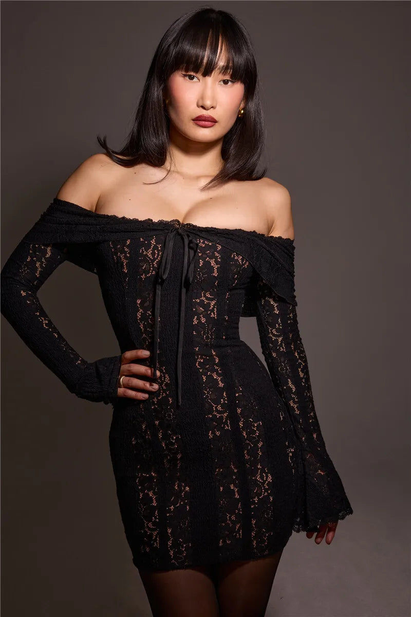 Lacey Off-shoulder Sexy Dress