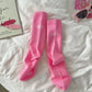 Pink socks mid-tube socks