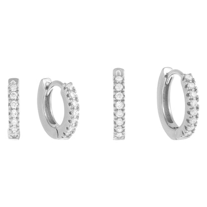 CZ Mini Huggie Earring Combo Set By Adina Eden