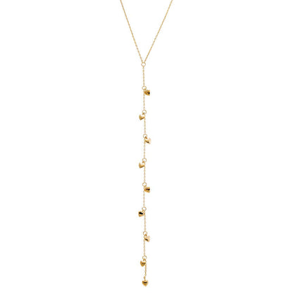 Solid Puffy Hearts Lariat Necklace 14K By Adina Eden