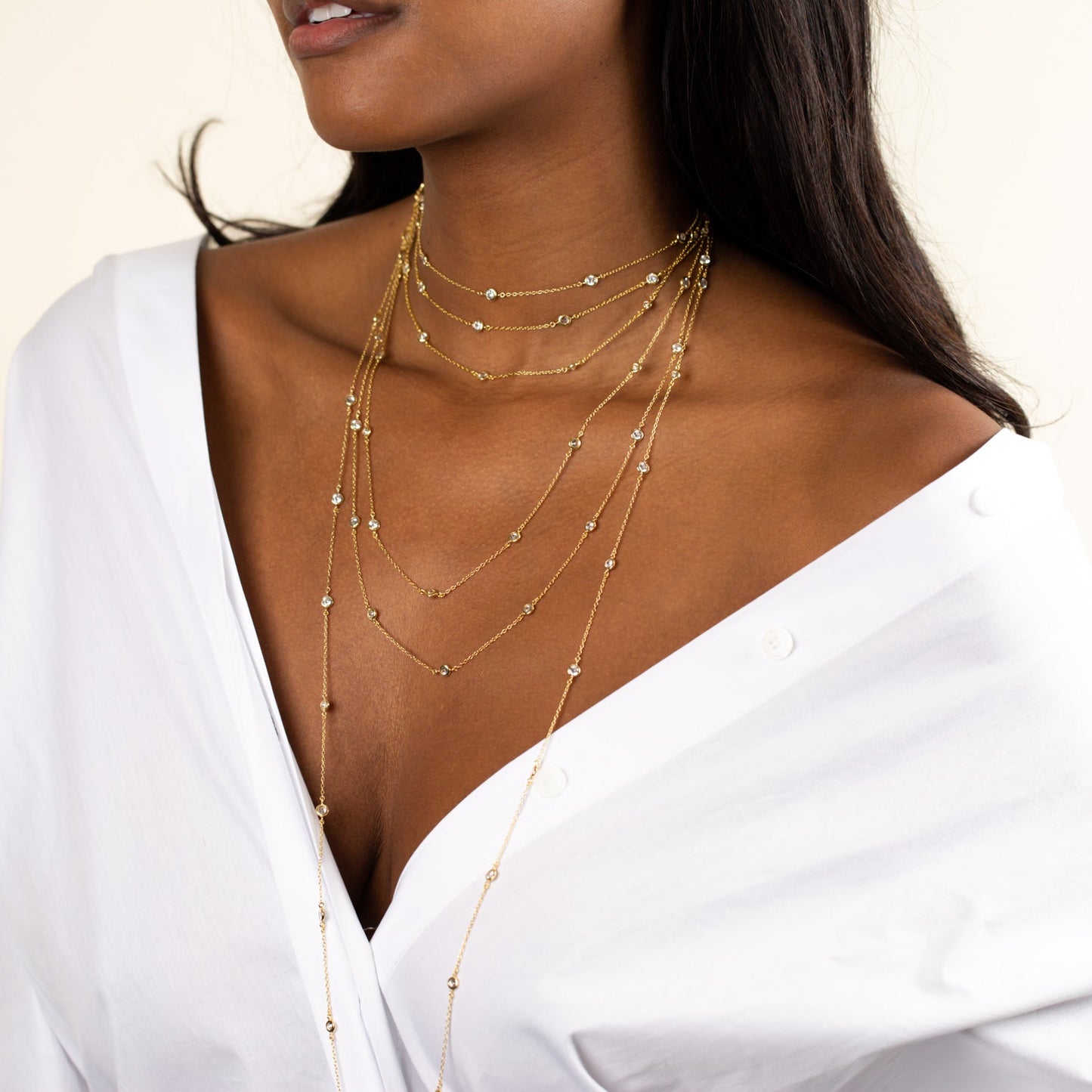 Diamond by the Yard Necklace By Adina Eden