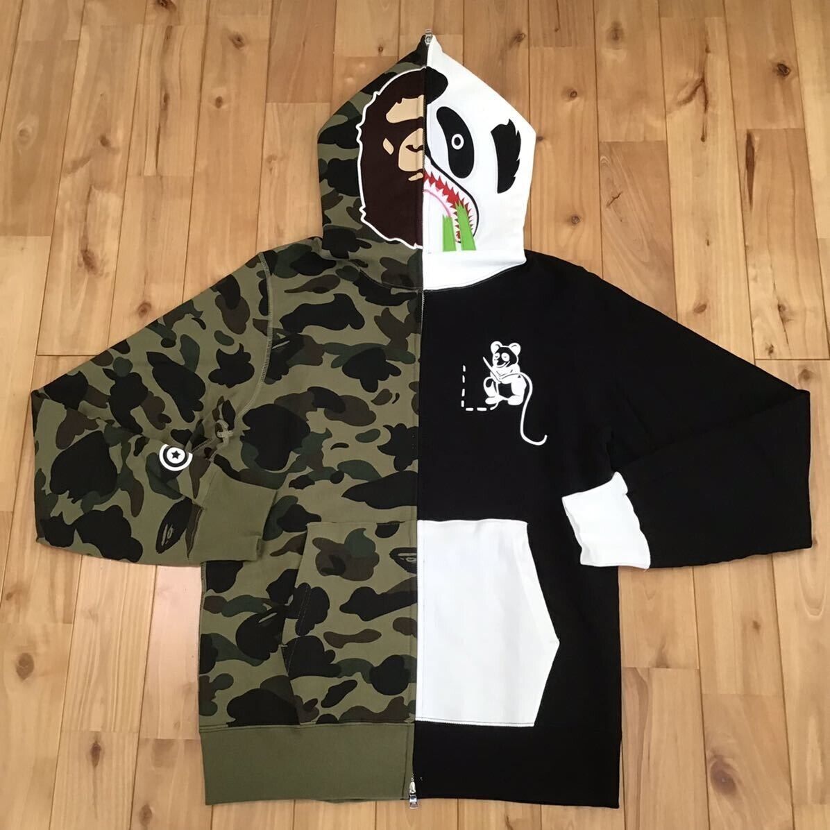 BAPE 1st Camo Ape Panda Half Full Zip Hoodie