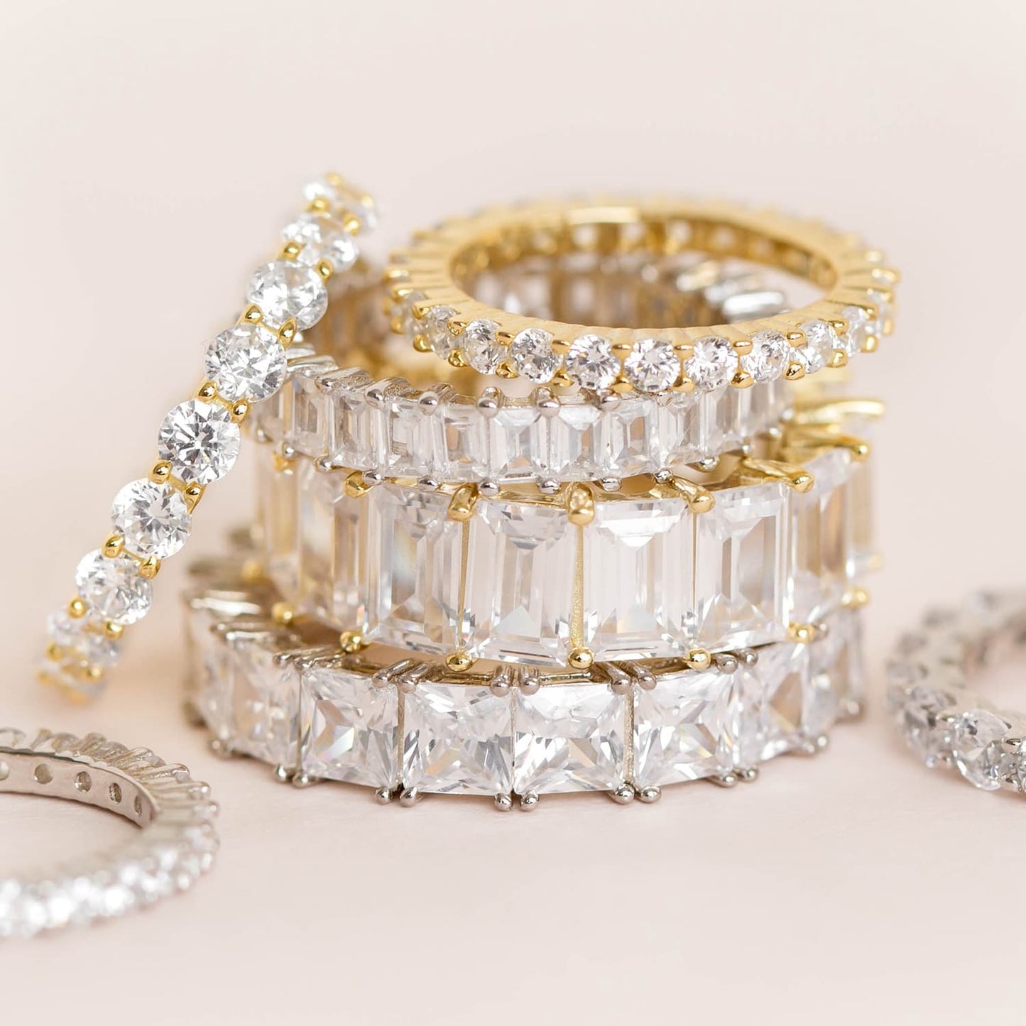 Princess Cut Eternity Band