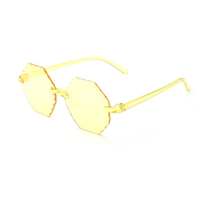 Frameless Hexagon Color Sunglasses