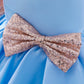 Ball Gown Princess Glitter Bow Dress